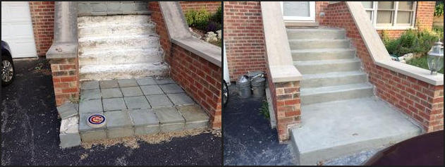 Concrete Steps With Old Tiles Resurfaced